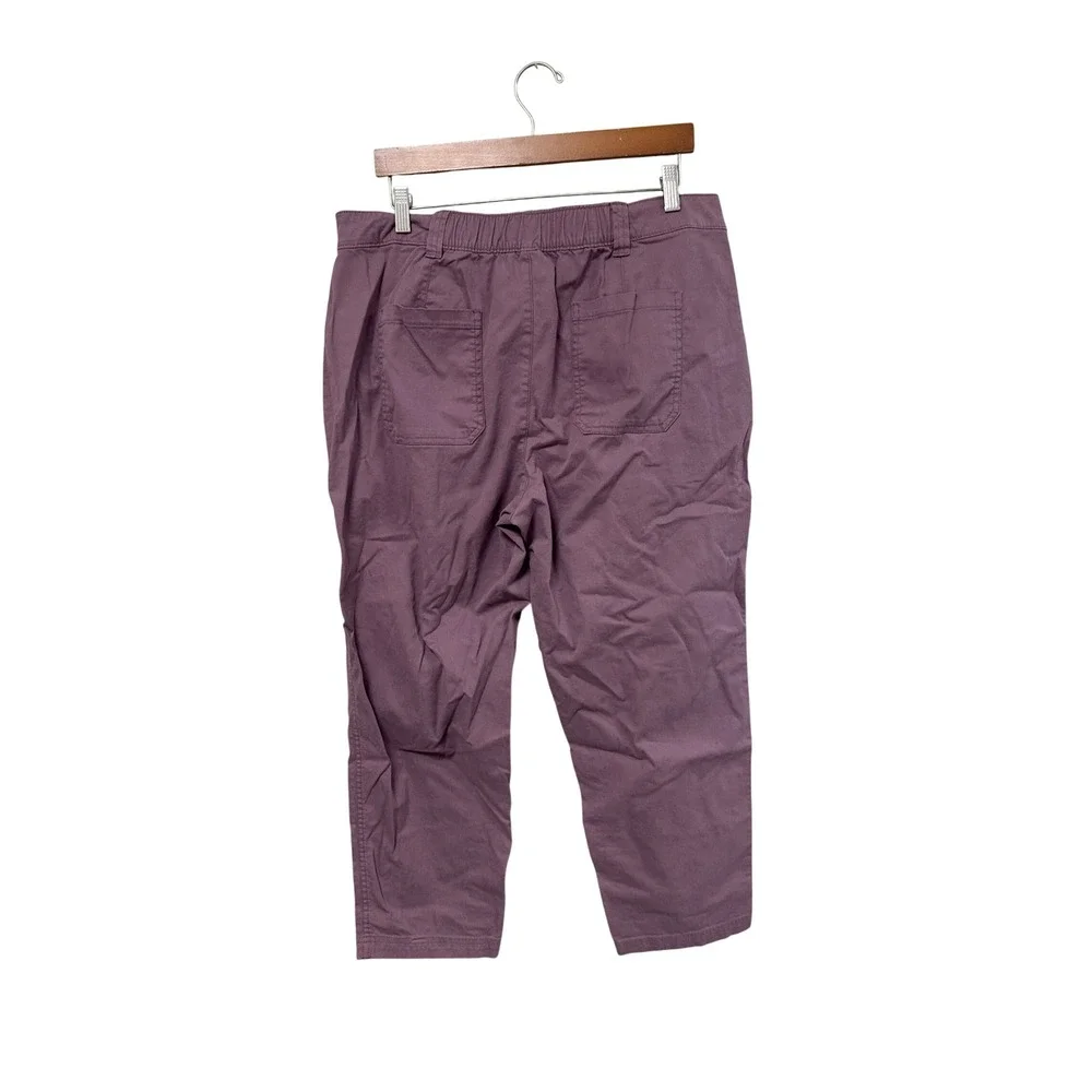 Old Navy OG Chino Pants Womens Large High Rise Straight Leg Plum Purple Cropped